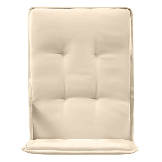 Garden Set Familis Table 160 cm + 4 Chairs with Adjustable Backrests and Cream Cushions, Wood