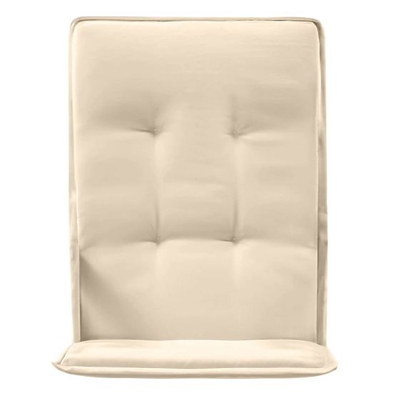 Garden Set Familis Table 160 cm + 6 Chairs with Adjustable Backrests and Cream Cushions, Wood