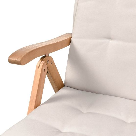 Garden Set Familis Table 160 cm + 6 Chairs with Adjustable Backrests and Light Grey Cushions