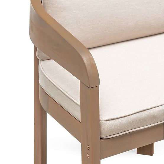 Garden Set Satori II, Table 240 cm + 6 Chairs, FSC Acacia Wood, Teak Look, Beige, Rounded