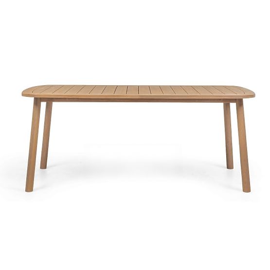 Garden Set Satori, Table 183 cm + 6 Chairs, FSC Acacia Wood, Teak Look, Beige, Rounded