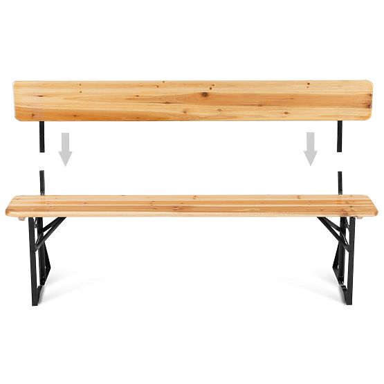 Garden Set Steel-Wood PORTER 170 cm Table + 2 Benches