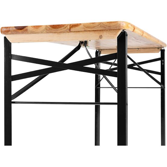 Garden Set Steel-Wood PORTER 170 cm Table + 2 Benches