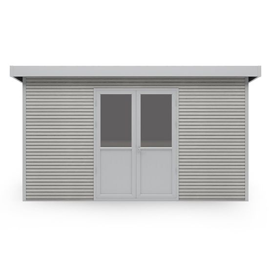 Garden Shed Ardena 4x3 m 12 m², Dark Gray, Composite Wood, Aluminum, Easy Assembly