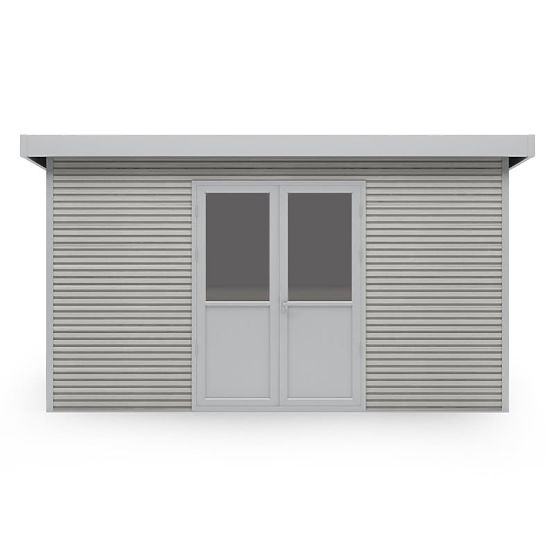 Garden Shed Ardena 4x3 m 12 m², Dark Gray, Composite Wood, Aluminum, Easy Assembly