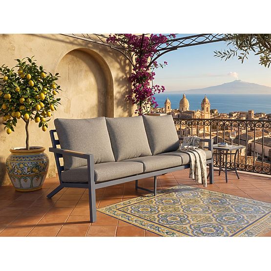 Garden Sofa 3-Seater MISTERIOSO Comfortable Balcony Sofa 190cm