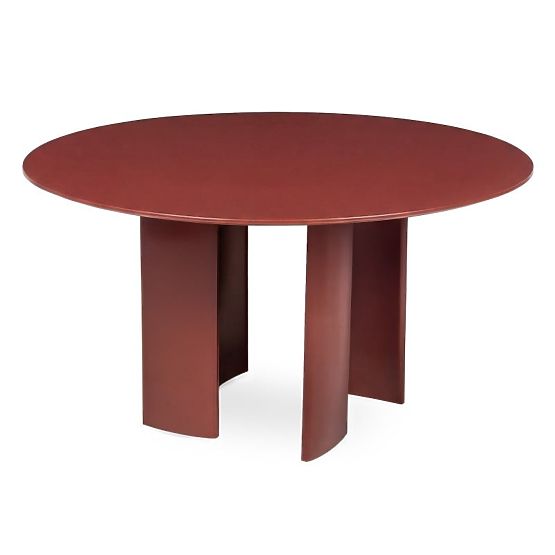 Garden Table Amarello 140 cm, Aluminum, Round, Wine Brown