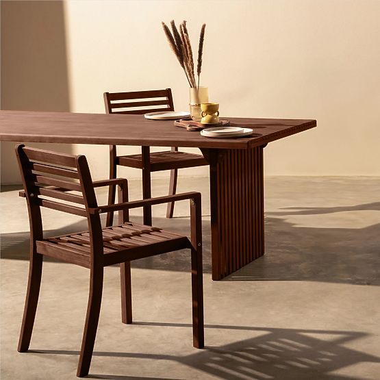 Garden Table Familis ll, 240 cm, Eucalyptus Wood FSC, Dark Brown