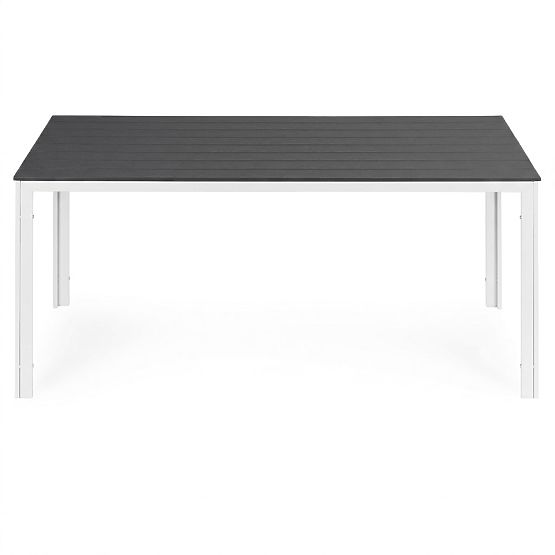 Garden Table for 6 People 156x78 cm Polywood Terrace Furniture Gray White MultiGarden