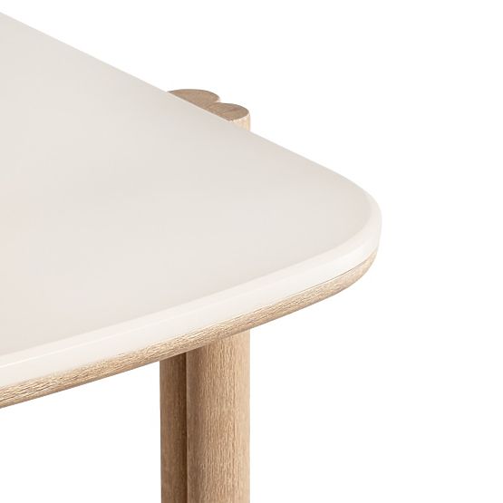 Garden Table Komorebi 280 cm with Stone Top, Light Acacia Wood/Light Beige, Rectangular