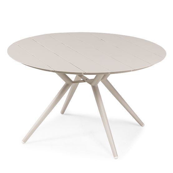 Garden Table Piretto 126.5 cm, Aluminum, Round, Light Beige