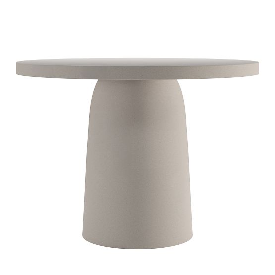 Garden Table Vibonis 106 cm, Round, Cement, Light Beige, Matte