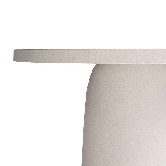 Garden Table Vibonis 106 cm, Round, Cement, Light Beige, Matte