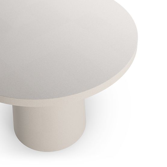 Garden Table Vibonis 106 cm, Round, Cement, Light Beige, Matte