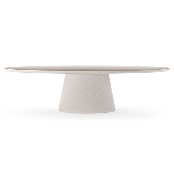 Garden Table Vibonis 280 cm, Oval, Cement, Light Beige