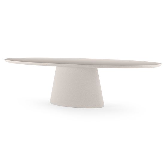 Garden Table Vibonis 280 cm, Oval, Cement, Light Beige