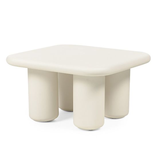 Garden Table Vibonis 70 cm, Square, Cement, Light Beige