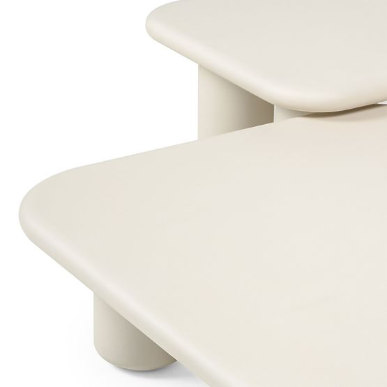 Garden Table Vibonis 70 cm, Square, Cement, Light Beige
