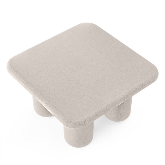Garden Table Vibonis 70 cm, Square, Cement, Light Beige