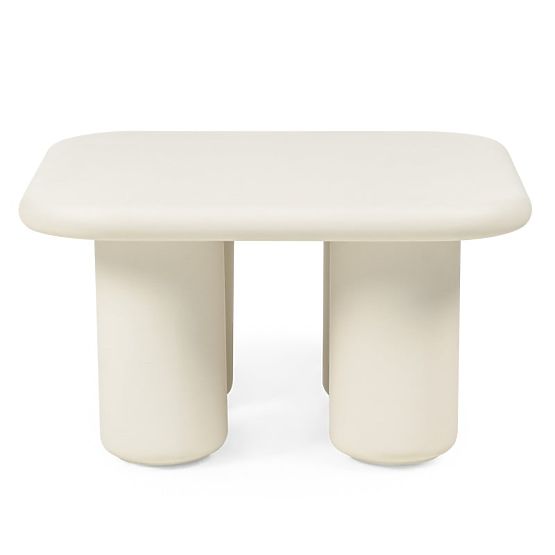 Garden Table Vibonis 70 cm, Square, Cement, Light Beige
