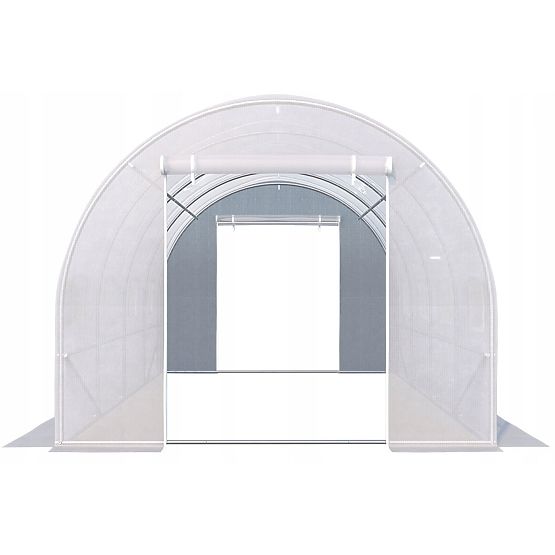 Garden Tunnel Greenhouse 3x2x2 m Multipurpose Metal Frame White Film 2 Entrances