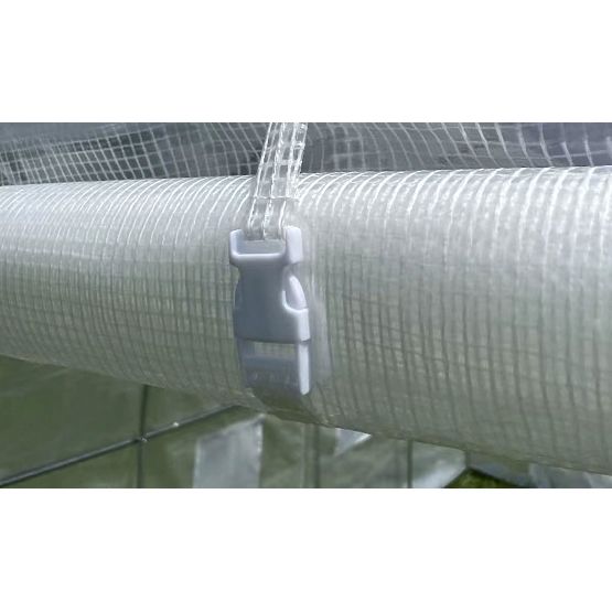 Garden Tunnel Greenhouse 3x2x2 m Multipurpose Metal Frame White Film 2 Entrances