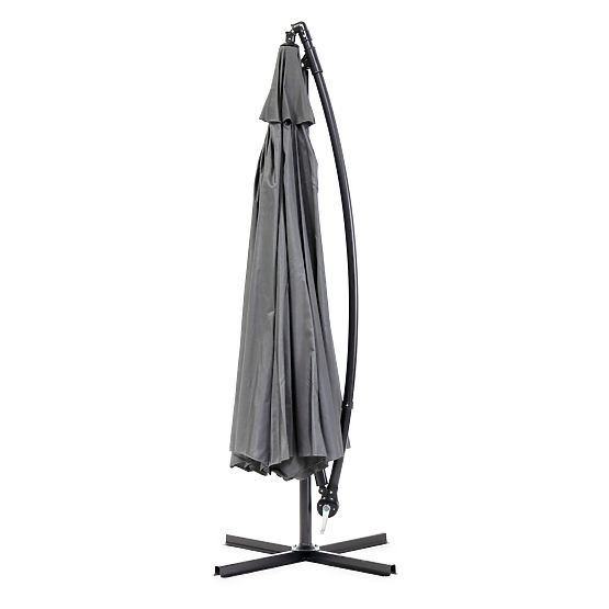 Garden umbrella large on boom folding 3.5m gray