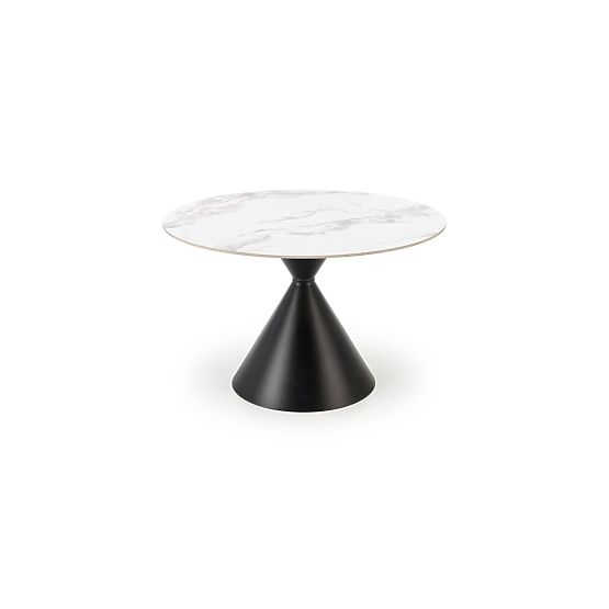GARET Round Table, White Marble / Black (2p=1pc)