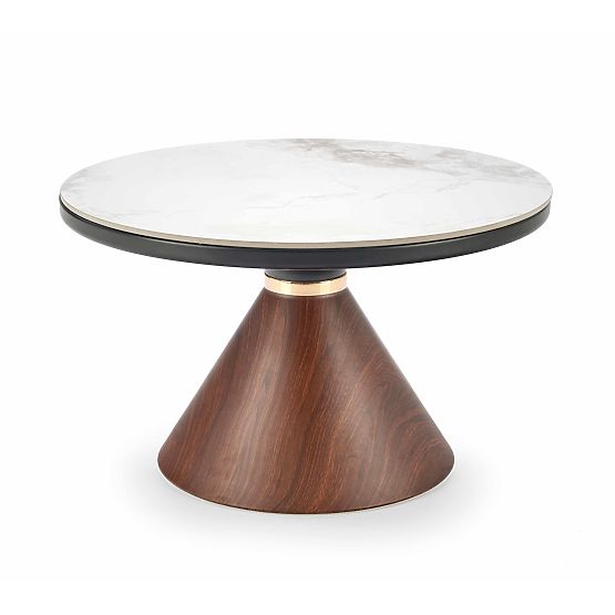 GENESIS Coffee Table White Marble / Walnut / Gold (2pcs=1set)