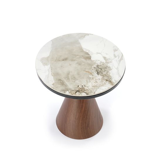 GENESIS_S conference table white marble / walnut / gold