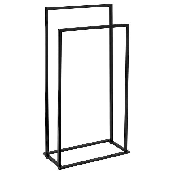 Gesi Black Towel Stand with 2 Arms