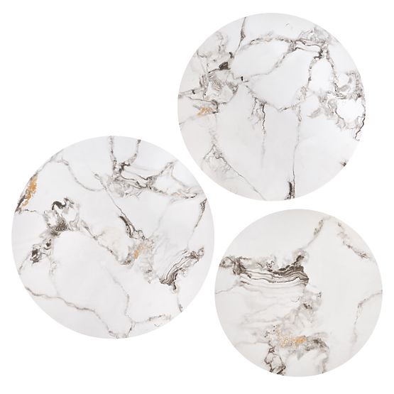 GILDA set of 3 tables, white marble / black (1p=1set)