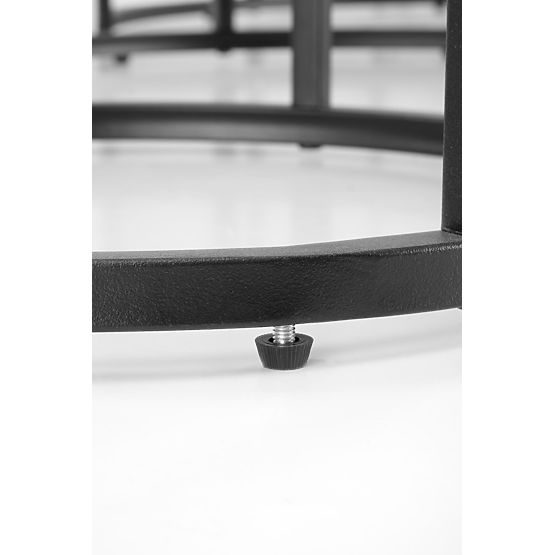 GILDA set of 3 tables, white marble / black (1p=1set)