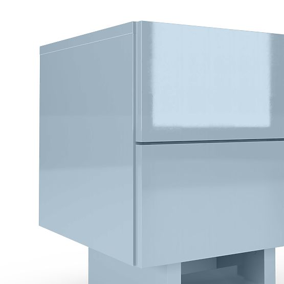 Glim Nightstand, Smoky Blue, Glossy