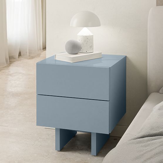 Glim Nightstand, Smoky Blue, Glossy