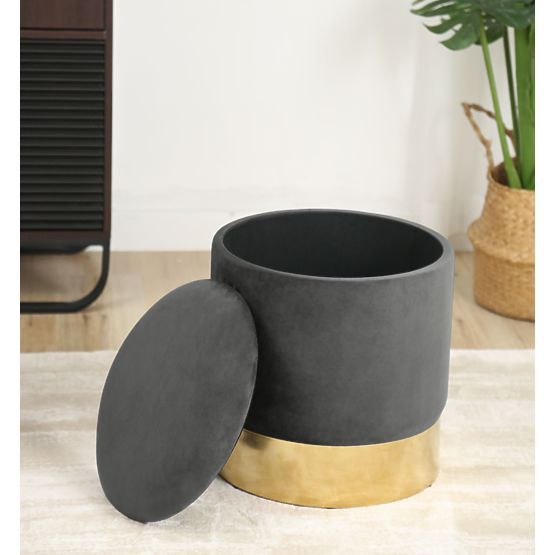 GOLDEN GRAPHITE POUF