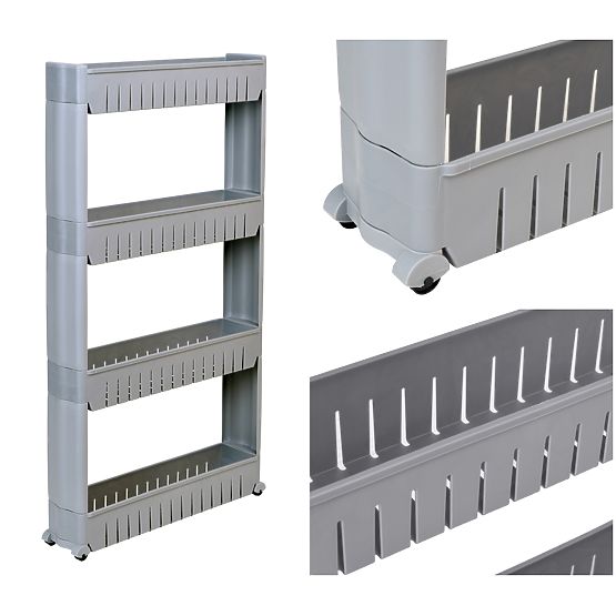 Gray Kitchen Bathroom Shelf 4 Levels Osmera