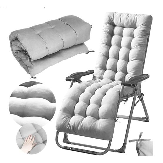 Grey Garden Lounger Cushion 145 x 52 cm ModernHome