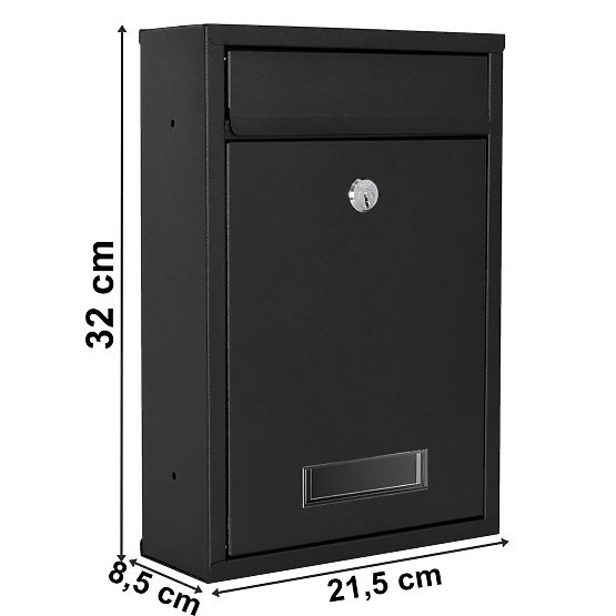 Gustav Black Letter Mailbox with Inscriptions