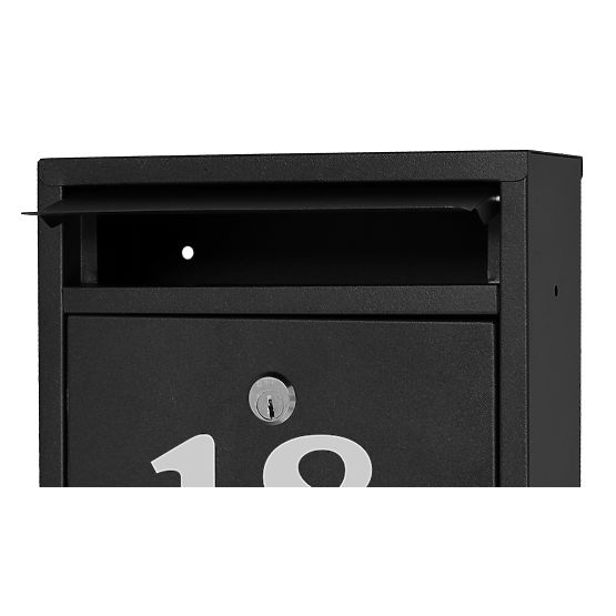 Gustav Black Letter Mailbox with Inscriptions