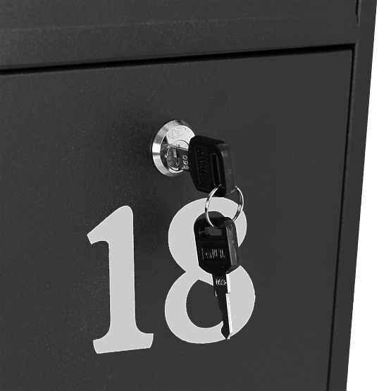 Gustav Black Letter Mailbox with Inscriptions