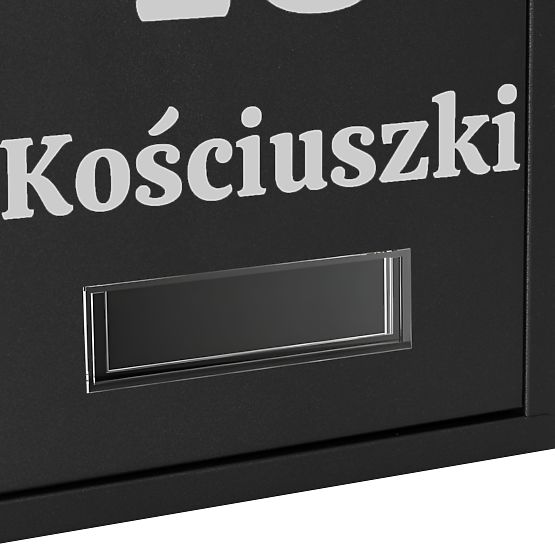 Gustav Black Letter Mailbox with Inscriptions