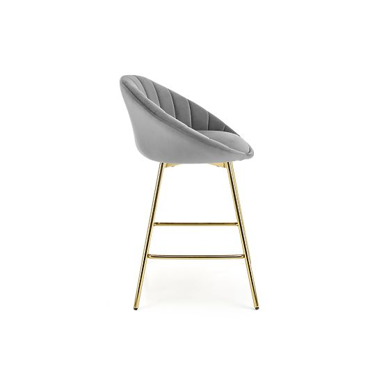 H112 Bar Stool Gray/Gold (2pcs)