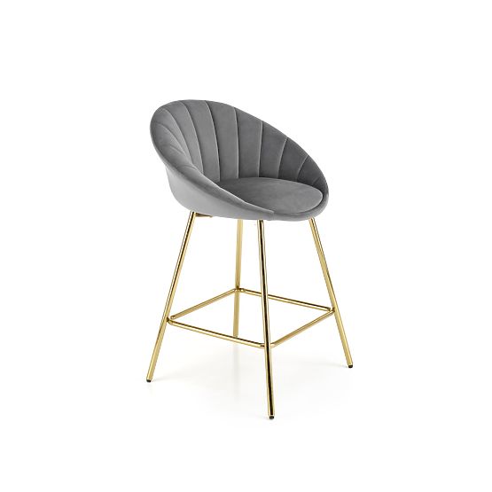 H112 Bar Stool Gray/Gold (2pcs)