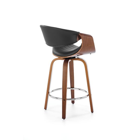 H123 Bar Stool Black / Walnut (1p=1pc)