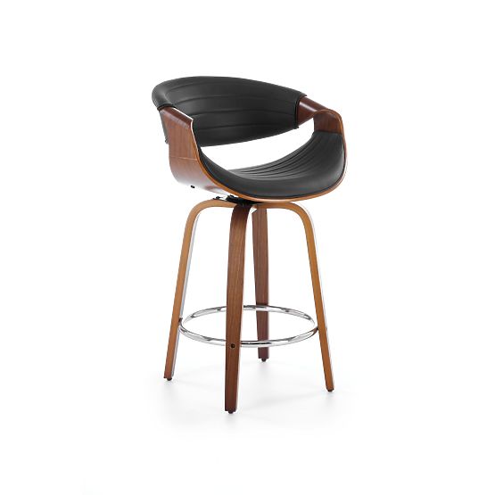 H123 Bar Stool Black / Walnut (1p=1pc)