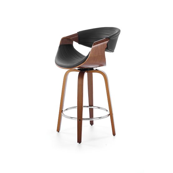 H123 Bar Stool Black / Walnut (1p=1pc)