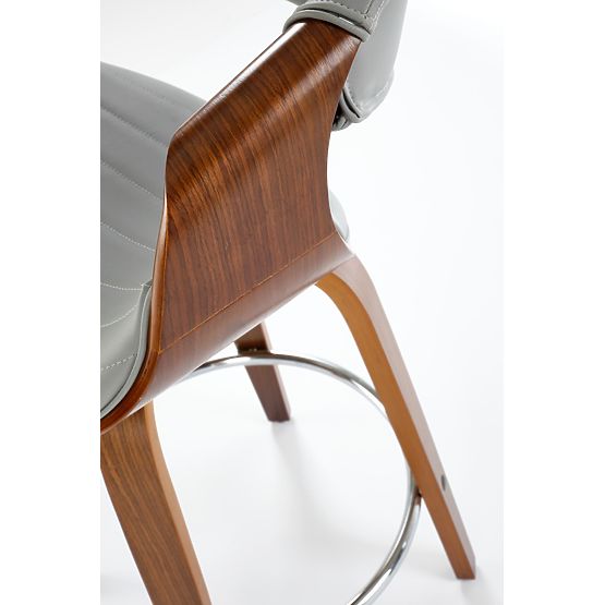 H123 Bar Stool Grey/Walnut (1p=1pc)