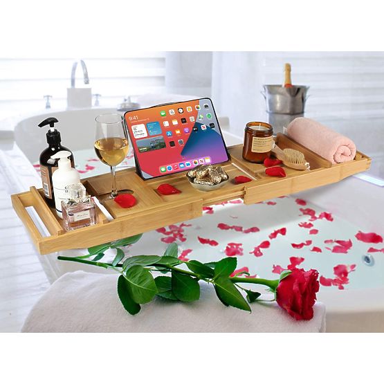 HALIA Bamboo Bathtub Shelf