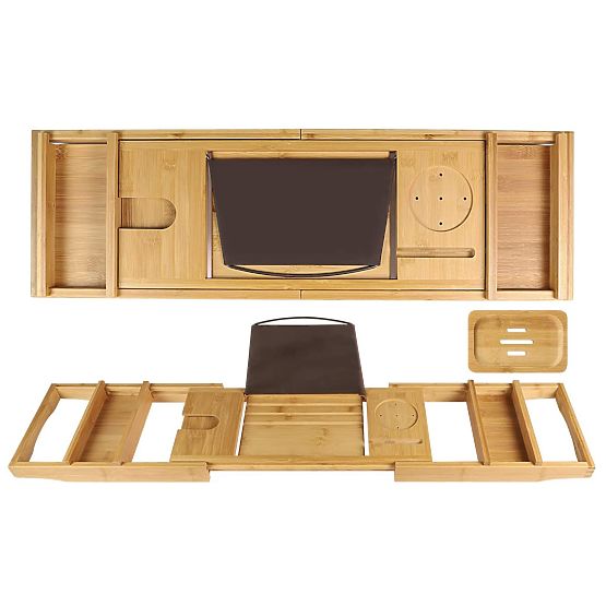 HALIA Bamboo Bathtub Shelf